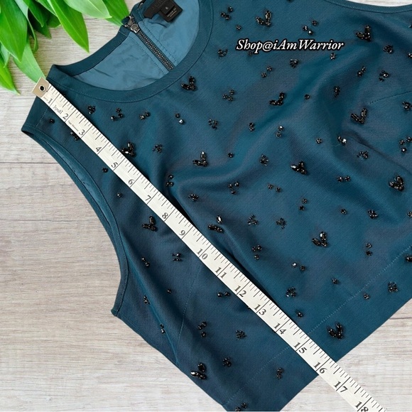 J.Crew Collection 2PC teal beaded crop top & pencil midi skirt *shop@iamwarrior - Picture 8 of 16